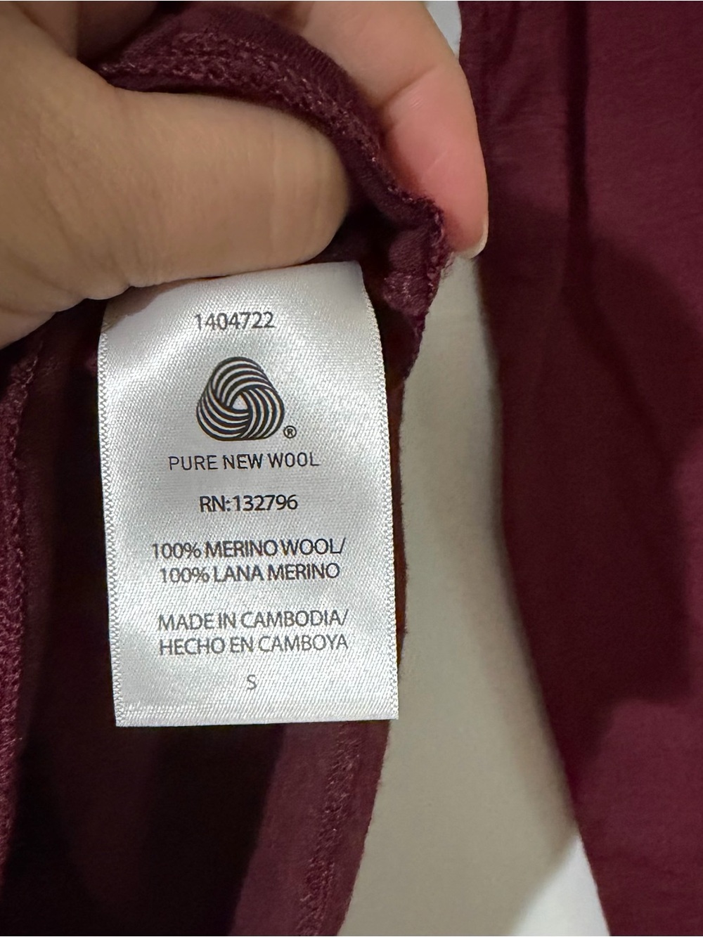 Segments Women's Merino Wool Long Sleeve Top Shirt Merlot Melange small Hiking - Picture 3 of 5